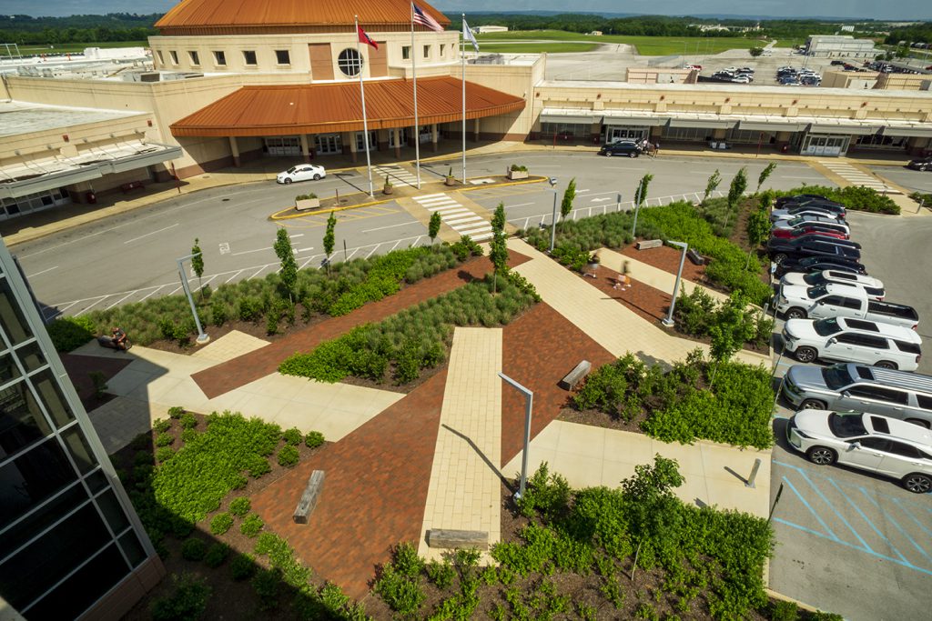 3D Rendered Architectural Illustration of Chattanooga Airport's garden