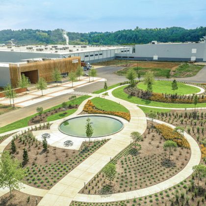 Computer Illustrated architectural mock-up of Nokian Tyre's garden